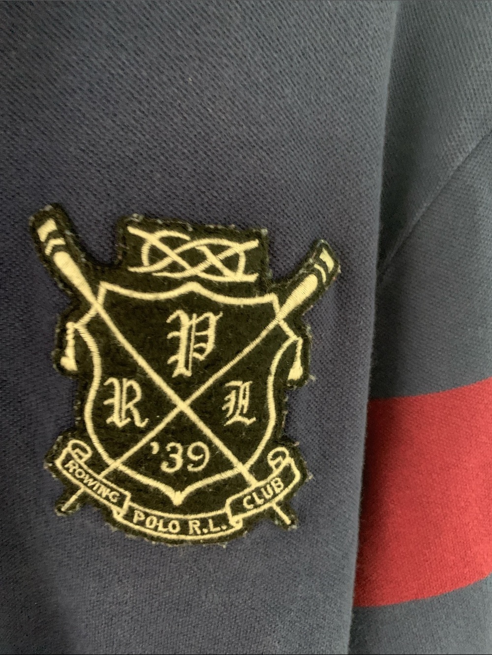 Polo Ralph Lauren Men’s Rugby Short Rowing Club Crest Stripes Sleeves Size XXL - Picture 5 of 9